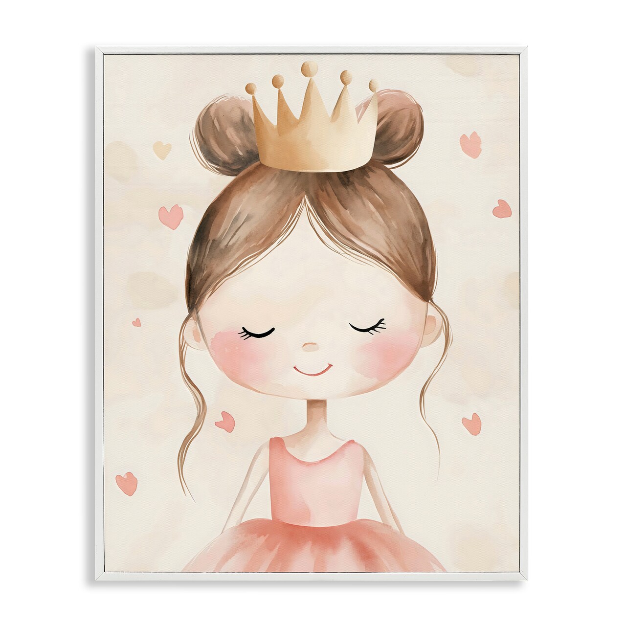 Stupell Industries Pink Ballerina in Crown Framed Giclee, design by Creative Studio